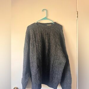 Greenwich Women’s Gray Cable Knit New Wool Vintage Sweater Size Large